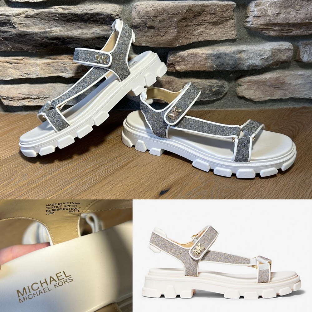 MK strap on chunky platform sandals